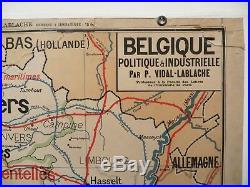 Carte scolaire ancienne Vidal Lablache n°25 Belgique Mézières 1912