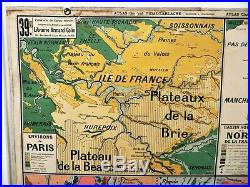 Carte scolaire ancienne Vidal Lablache n°39 France Géologie