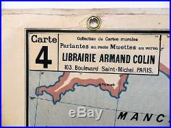Carte scolaire ancienne Vidal Lablache n°4 France Départements