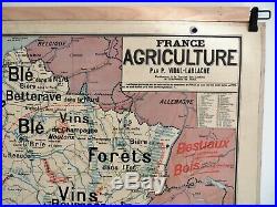 Carte scolaire ancienne Vidal Lablache n°8 France Agriculture et Industrie