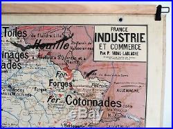 Carte scolaire ancienne Vidal Lablache n°8 France Agriculture et Industrie