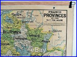 Carte scolaire ancienne Vidal Lablache n°9 France Provinces en 1789