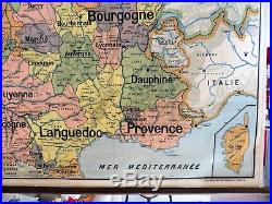 Carte scolaire ancienne Vidal Lablache n°9 France Provinces en 1798