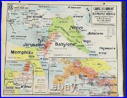 Carte scolaire vidal lablache Palestine /orient/hebreu/Hebrewithold School map