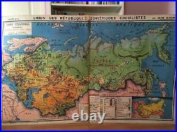 Carte scolaire vintage de l'URSS