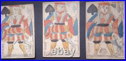 Cartes à jouer XVIII° Portrait de Paris 3 valets de Pique variantes, jeu
