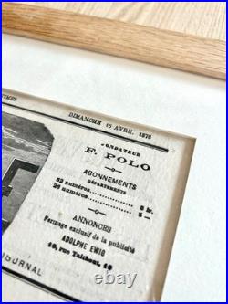 Célèbre caricature d'Émile Zola par André Gill, 1876 entoilée et encadrée