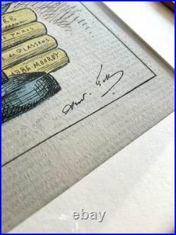 Célèbre caricature d'Émile Zola par André Gill, 1876 entoilée et encadrée