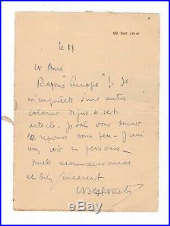 Céline / Lettre Autographe (mars 1933) / Rue Lepic / Revue Europe / Voyage