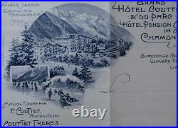 Chamonix 1903 Hôtel Couttet Recu Guide Devouassoud Mont-blanc Savoie Alpes Rare