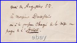 Charles BAUDELAIRE Lettre autographe signée Flaubert 1857 Fleurs du mal