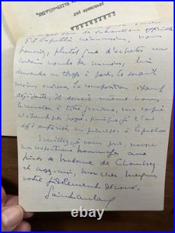 Charles de Beaupoil Comte de Saint Aulaire Rare Autographe Ambassadeur Chambray
