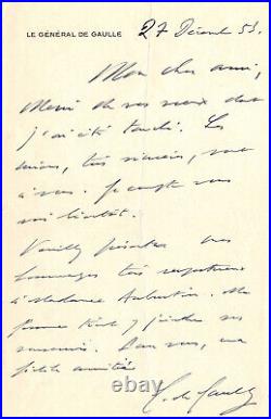 Charles de GAULLE. Lettre autographe signée à Jean AUBURTIN. 27 décembre 1953