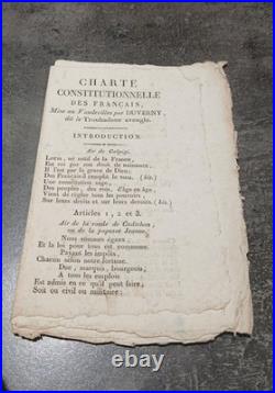 Charte Constitutionnelle 1814 Louis XVIII Restauration Napoléon Empire
