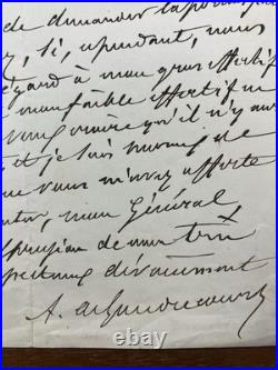 Château de Reyniès General Aristide de Gondrecourt 1856 Rare Autographe