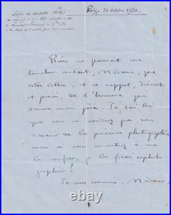 Colette Lettre autographe signée Claridge 1930