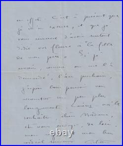 Colette Lettre autographe signée Claridge Champs Elysées 1931