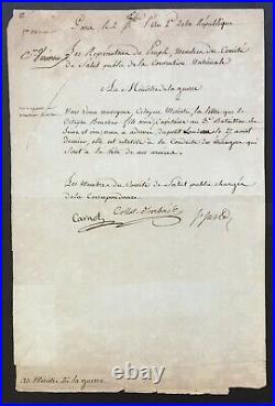 Comité de Salut Public, SAINT-JUST Document / lettre signée 1793