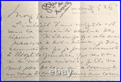 Comtesse de Noailles, lettre autographe signée (19)26, en répone à une enquête