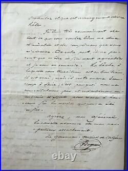 Conquête De L'algérie (1842) / Maréchal Bugeaud / Lettre Autographe / Alger