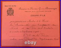 Coupe-file réception du président de la République Gaston Doumergue Reims 1920's