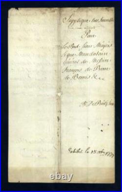 Courrier manuscrit de François-Joachim de Pierre de BERNIS, célèbre Cardinal