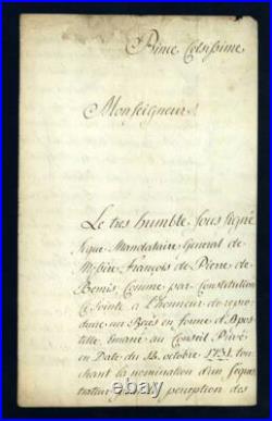 Courrier manuscrit de François-Joachim de Pierre de BERNIS, célèbre Cardinal