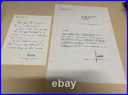 Courrier original Jacques Chirac 2 envois autographes JACQUES CHIRAC