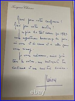 Courrier original Jacques Chirac 2 envois autographes JACQUES CHIRAC