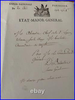 DEBAHAULNE. A Mr ALEXANDRE ORDRES DE MISSION. GENS SUSPECTS 20 et 29 aout 1792