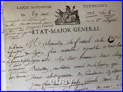 DEBAHAULNE. A Mr ALEXANDRE ORDRES DE MISSION. GENS SUSPECTS 20 et 29 aout 1792
