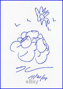 DESSIN ORIGINAL ET AUTOGRAPHE De Jeff KOONS (signed sketch in person)