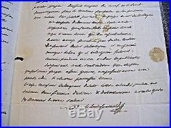 DE LA ROCHEFOUCAULD-LIANCOURT Autographe Signé 1825 MILITAIRE ACADEMIE SCIENCES
