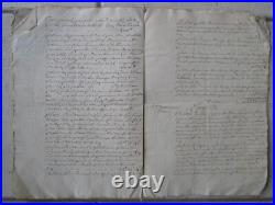 DOC MS 1727 Partage de terres de vignes à TONNERRE (Yonne)