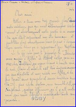 D. LASSERRE historien suisse carte autographe signée Hitler Napoléon comparaison