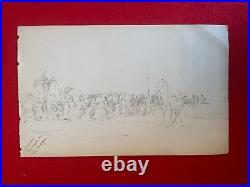 Db10-dessin Original-léonce Chabry-caravane Nomade Vers La Mecque-1881