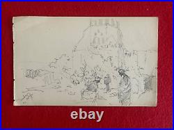 Db26-dessin Original-léonce Chabry-tombeaux Des Califes-caire-egypte -1881