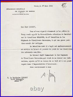 Db58-l. Tapuscrite-signée-a. Lmi-cabinet Militaire-maroc-capitaine Durosoy-1933