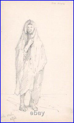 Db9-dessin Original-léonce Chabry-jaffa-terrasse-franciscains-fille Arabe1881