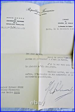 De Gaulle gouvernement provisoire lettre signée 10 /11/1945