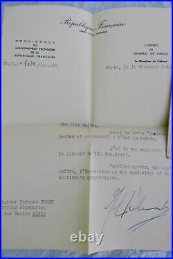 De Gaulle gouvernement provisoire lettre signée 10 /11/1945