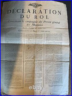 Déclaration Du Roi Louis Xvi. Compagnie Du Prévôt Général Des Monnoies. 1772
