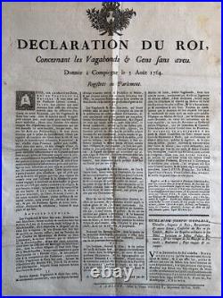 Déclaration du Roi concernant les vagabonds & gens sans aveu Compiègne 1768