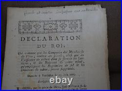 Declaration du roi Vin Plomb Cuivre 1777 document signé