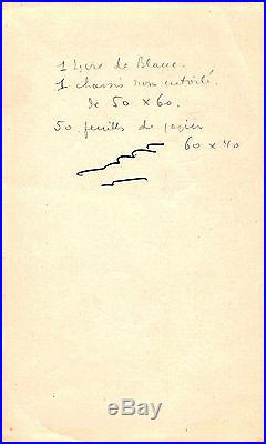 Dessin Autographe D'hergé (avec Mention Manuscrite Au Verso)