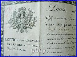 Diplôme Lettres de Chevalier de l'Ordre Militaire de Saint Louis 2 novembre 1815