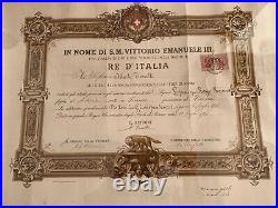 Diplôme Universitaire Regno Italie, Vittorio Emanuele III En Jurassique Du 1918