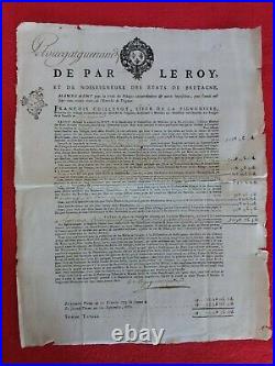 Doc 1733/Etats de BRETAGNE /levé des fouages et impôts/ évêché de Treguier