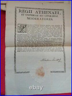 Doc 1788/DIPLÔME ELOQUENCE et PHILOSOPHIE/Université de TURIN/en latin/sceau