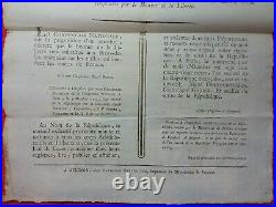Doc 1793/Decret REMPLACEMENT FLEUR DE LYS PAR BONNET DE LA LIBERTÉ/ 45x36